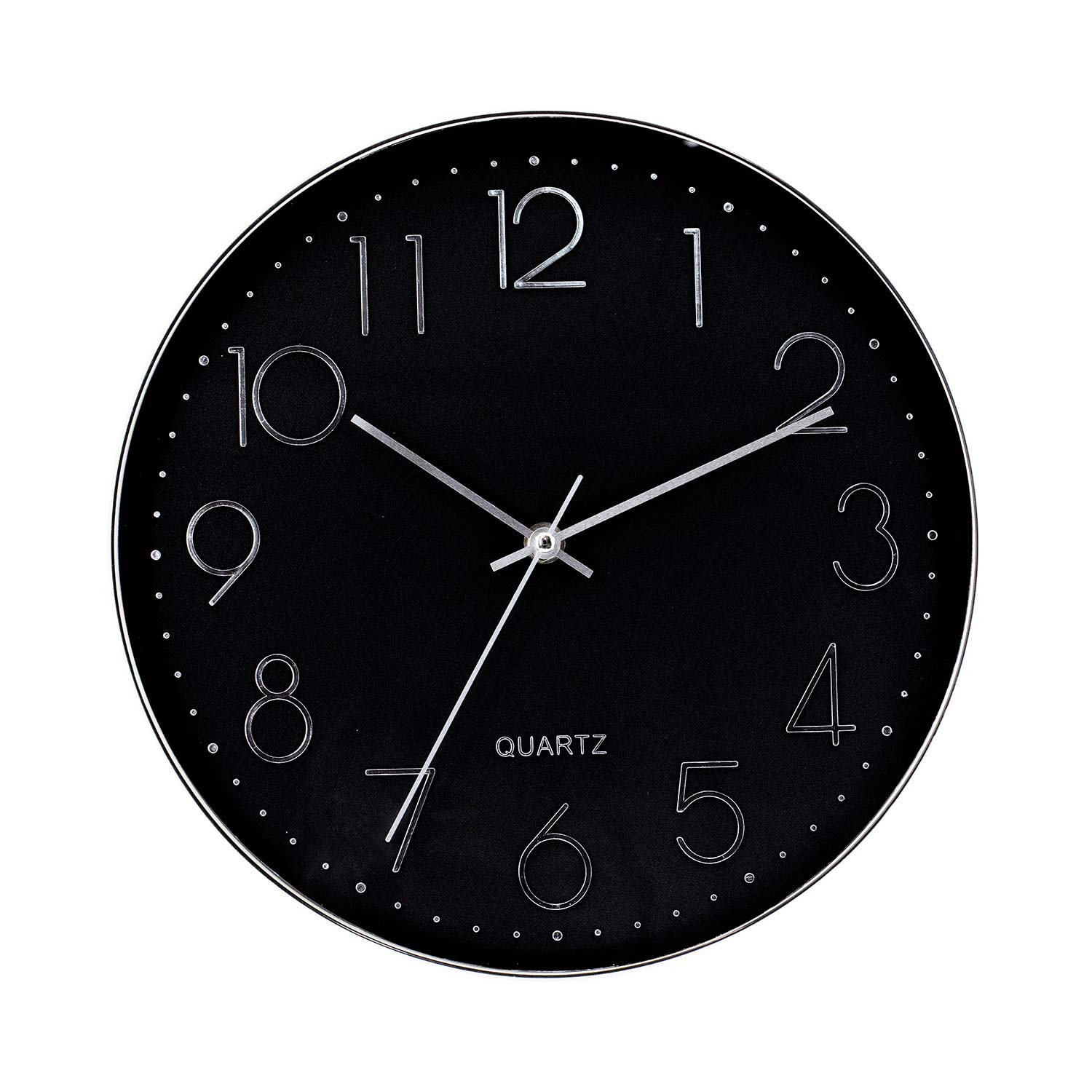 Relógio de parede moderno em relevo com mostrador preto Ø30 cm O91 Relógios de parede 1